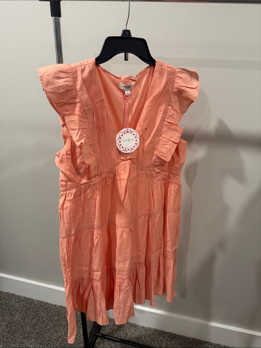 Umgee Coral Ruffle Tiered Sundress